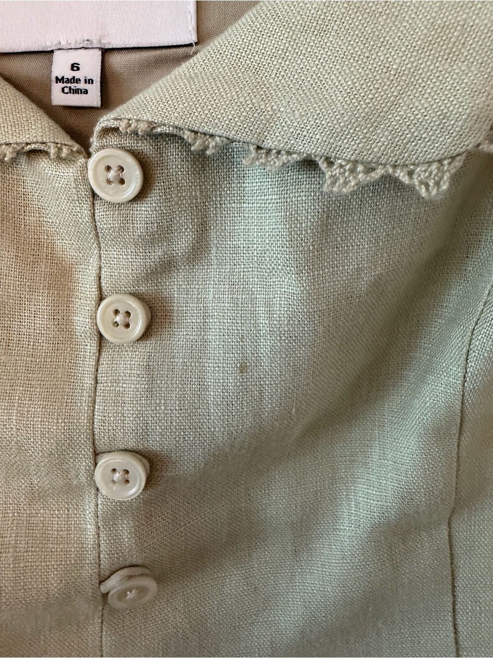 Reformation Sage Green Linen Button-Front Tank - Picture 2 of 4